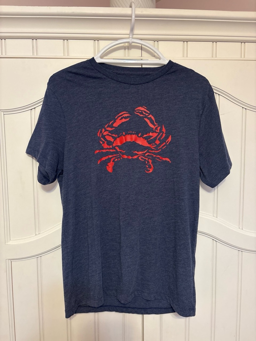 J. Crew Navy Short-Sleeve Tee with Red Crab Graphic